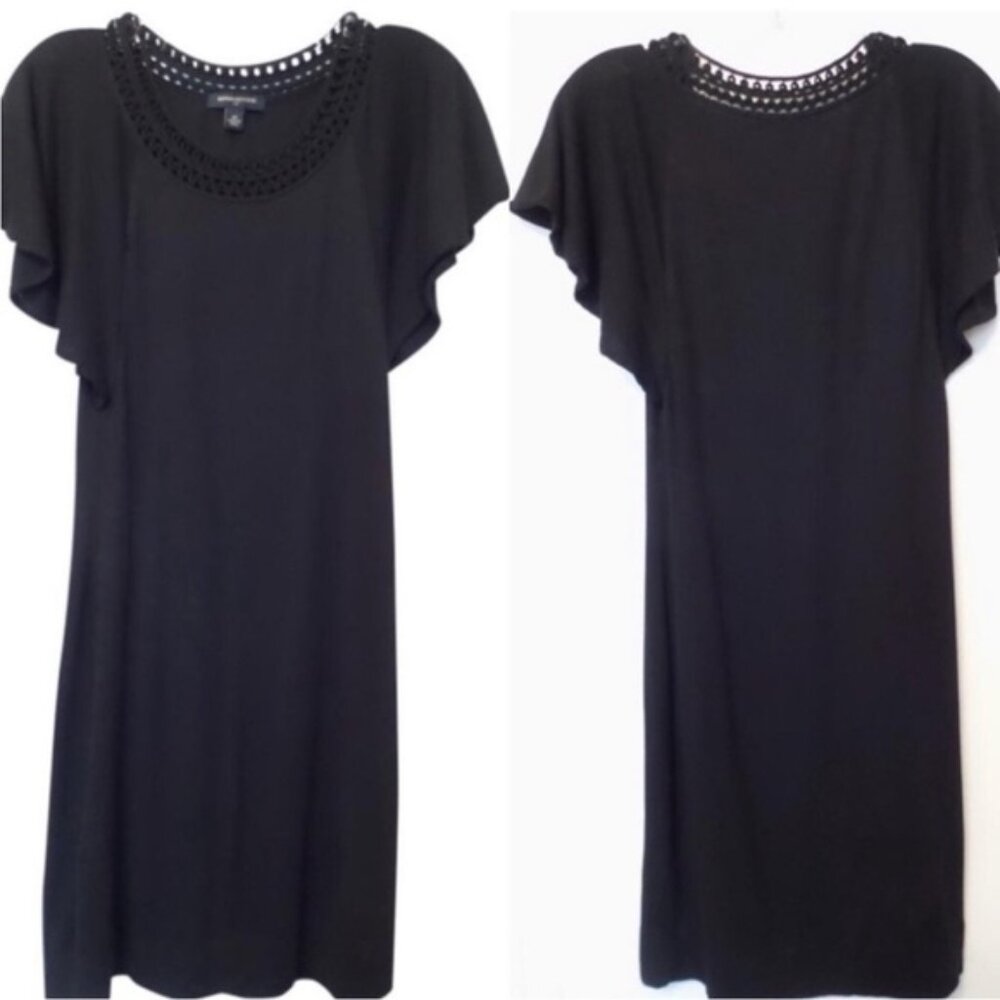 Banana Republic Black Dress with Round Neck Detail